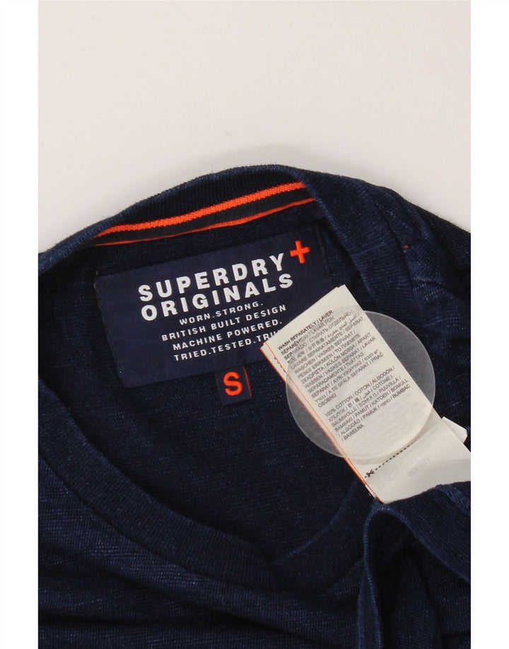 Tricou Superdry pentru bărbați Top mic din bumbac bleumarin