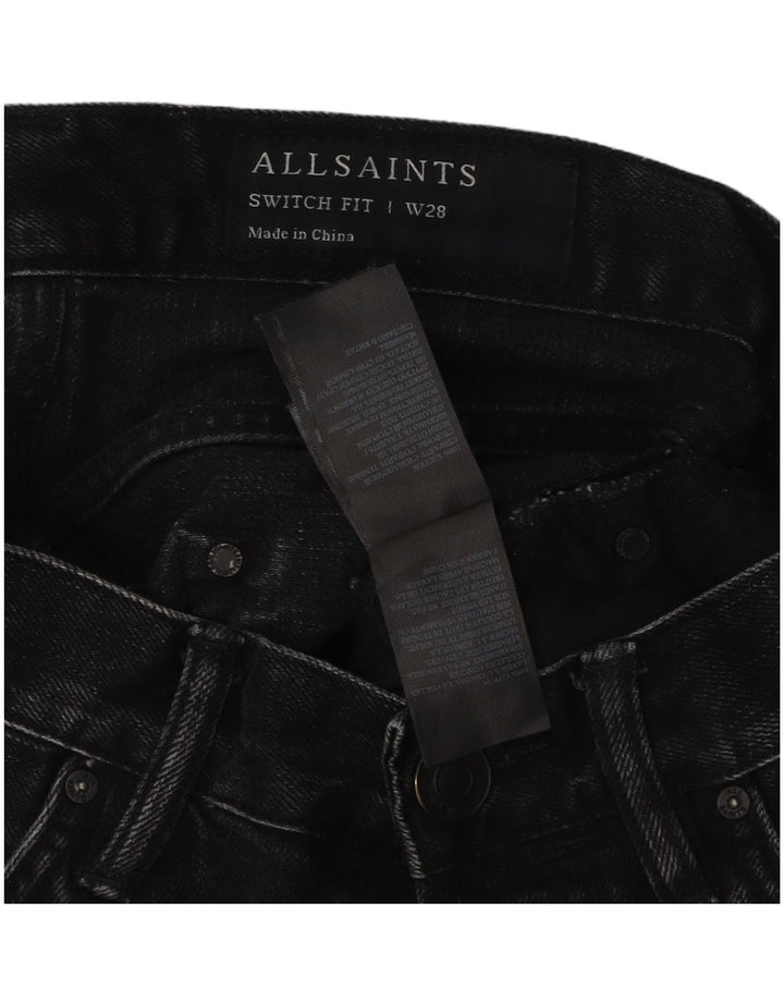 All Saints Pantaloni scurți din denim pentru bărbați, W28, bumbac negru mediu
