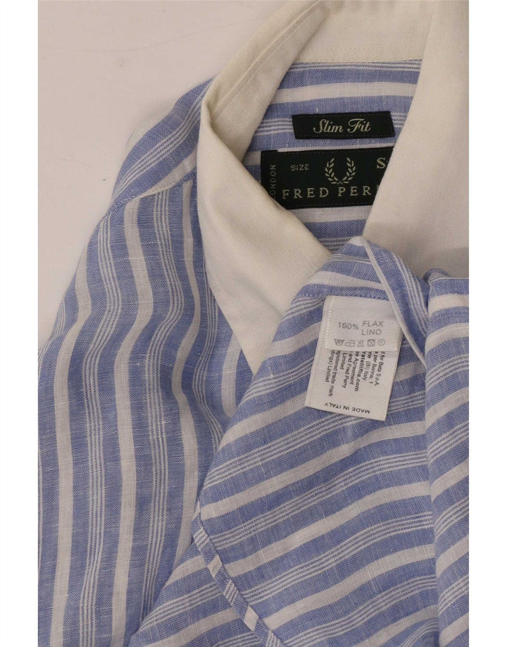 Cămașă pentru bărbați Fred Perry Slim Fit, in dungi albastre mici