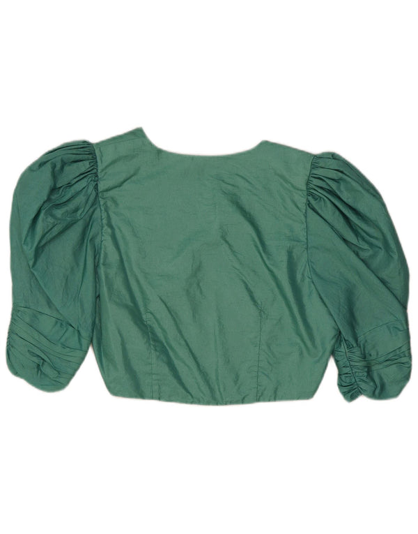 Top bolero vintage pentru femei cu mâneci 3/4 UK 10 mic verde