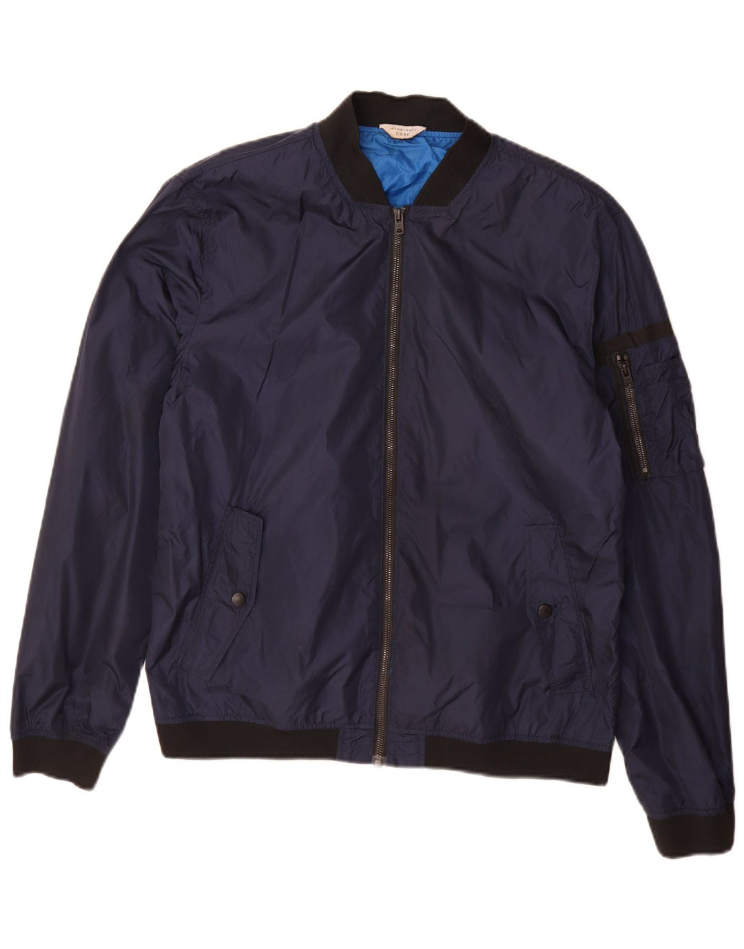 Jack & Jones Bomber Jacket pentru bărbați Marea Britanie 40, mare, nailon bleumarin