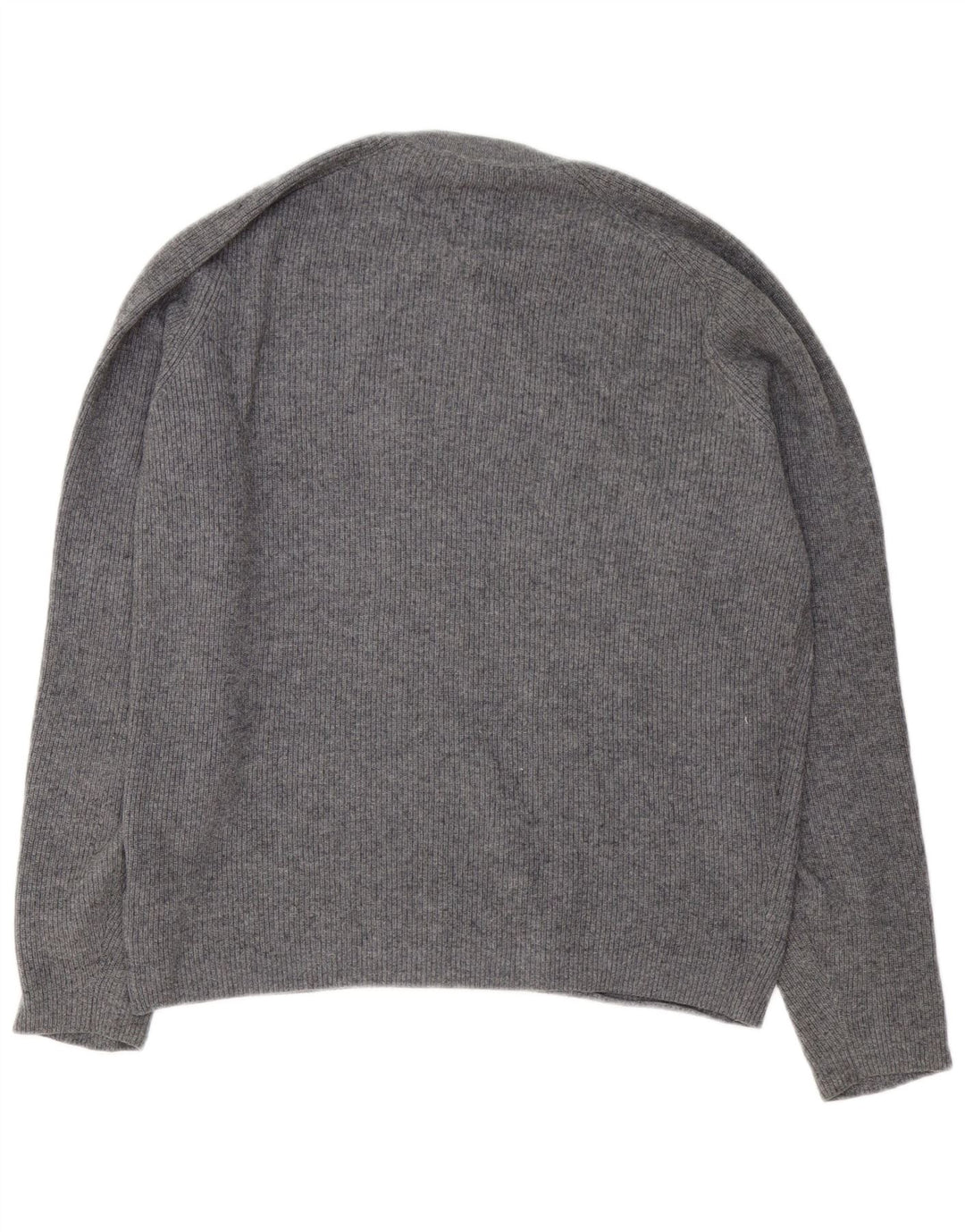 Pulover Massimo Dutti pentru bărbați cu gât roșu, bumbac, gri mediu