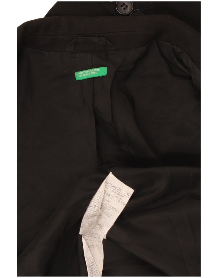 Sacou pentru femei Benetton cu 2 nasturi IT 42 Poliester mediu negru