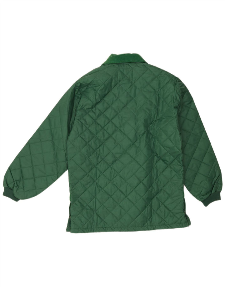 JOHN F GEE Womens Quilted Jacket IT 42/43 Medium Green Polyamide