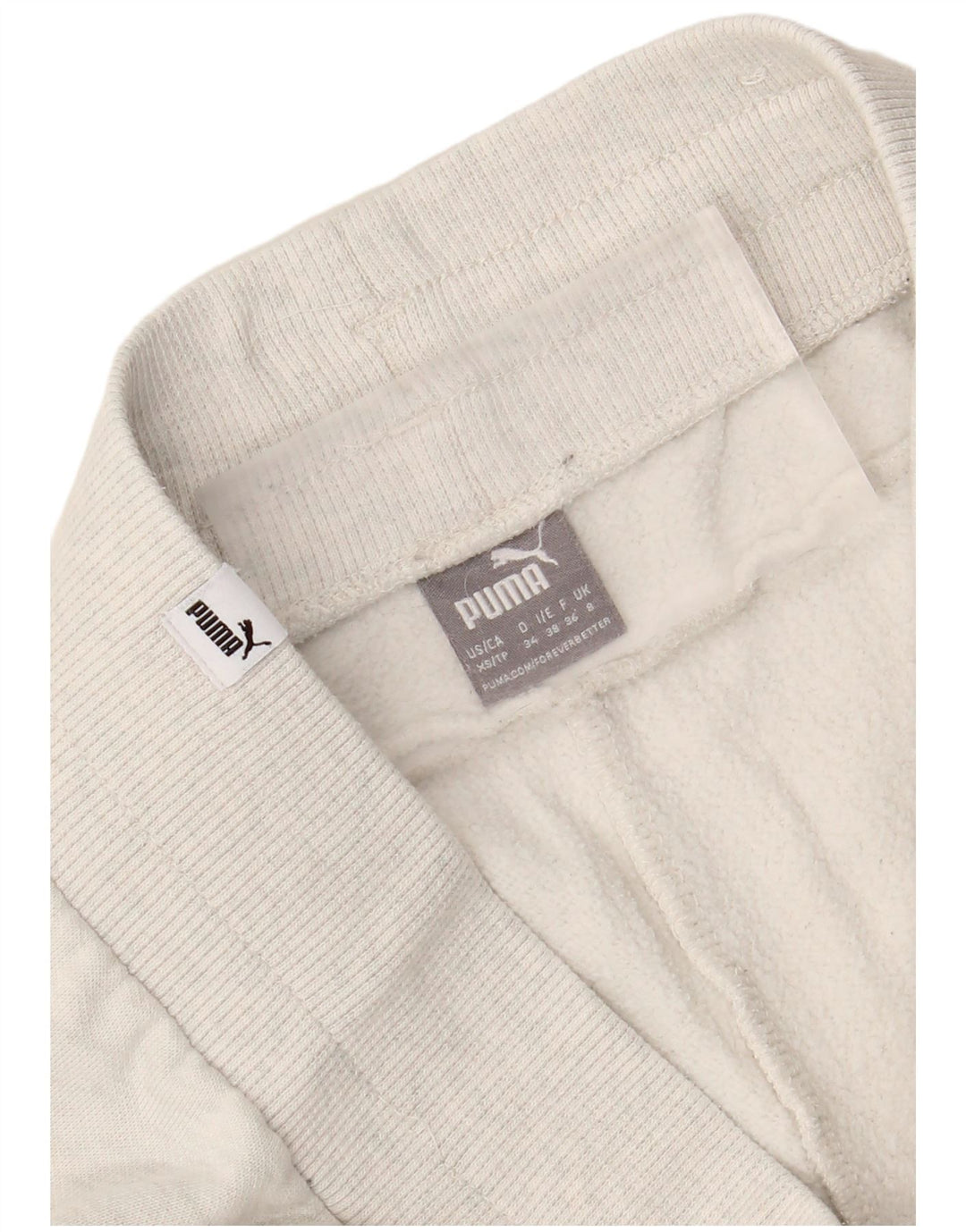 PUMA Womens Tracksuit Trousers Joggers UK 8 Small Off White Polyester