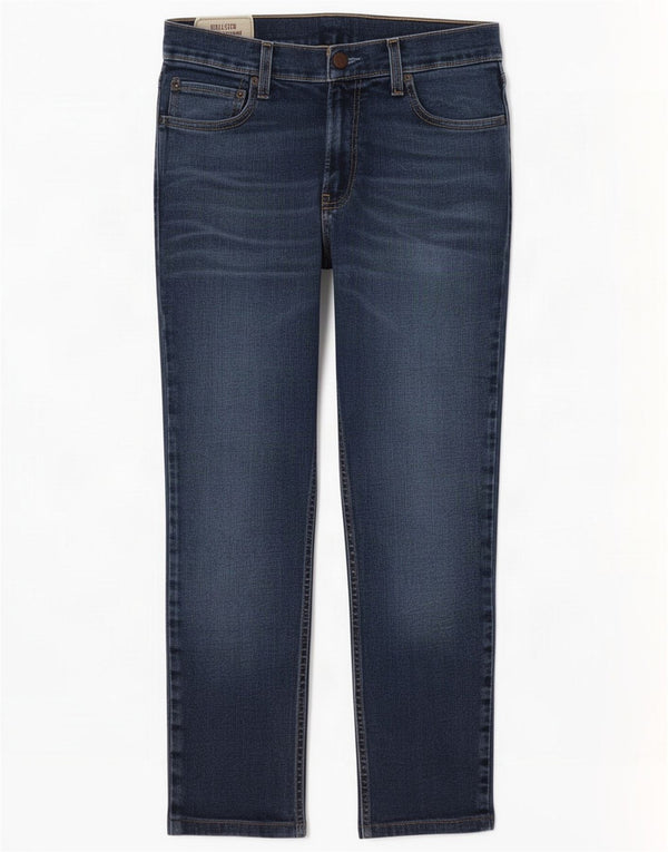 Hollister pentru femei, blugi super skinny cropped W33 L25 Blue Cotton