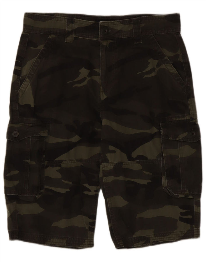 Pantaloni scurți cargo pentru bărbați Mountain Warehouse W30, bumbac camuflaj verde mediu