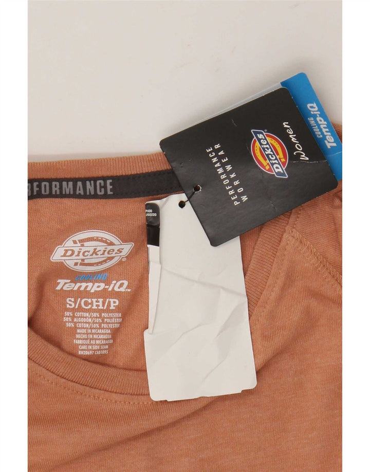 Top pentru femei Dickies cu mânecă lungă UK 10 mic portocaliu bumbac
