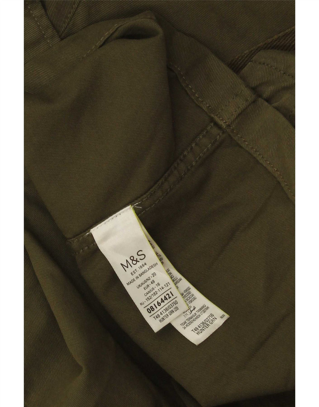 Jachetă pentru femei Marks & Spencer UK 20 2XL Kaki Bumbac