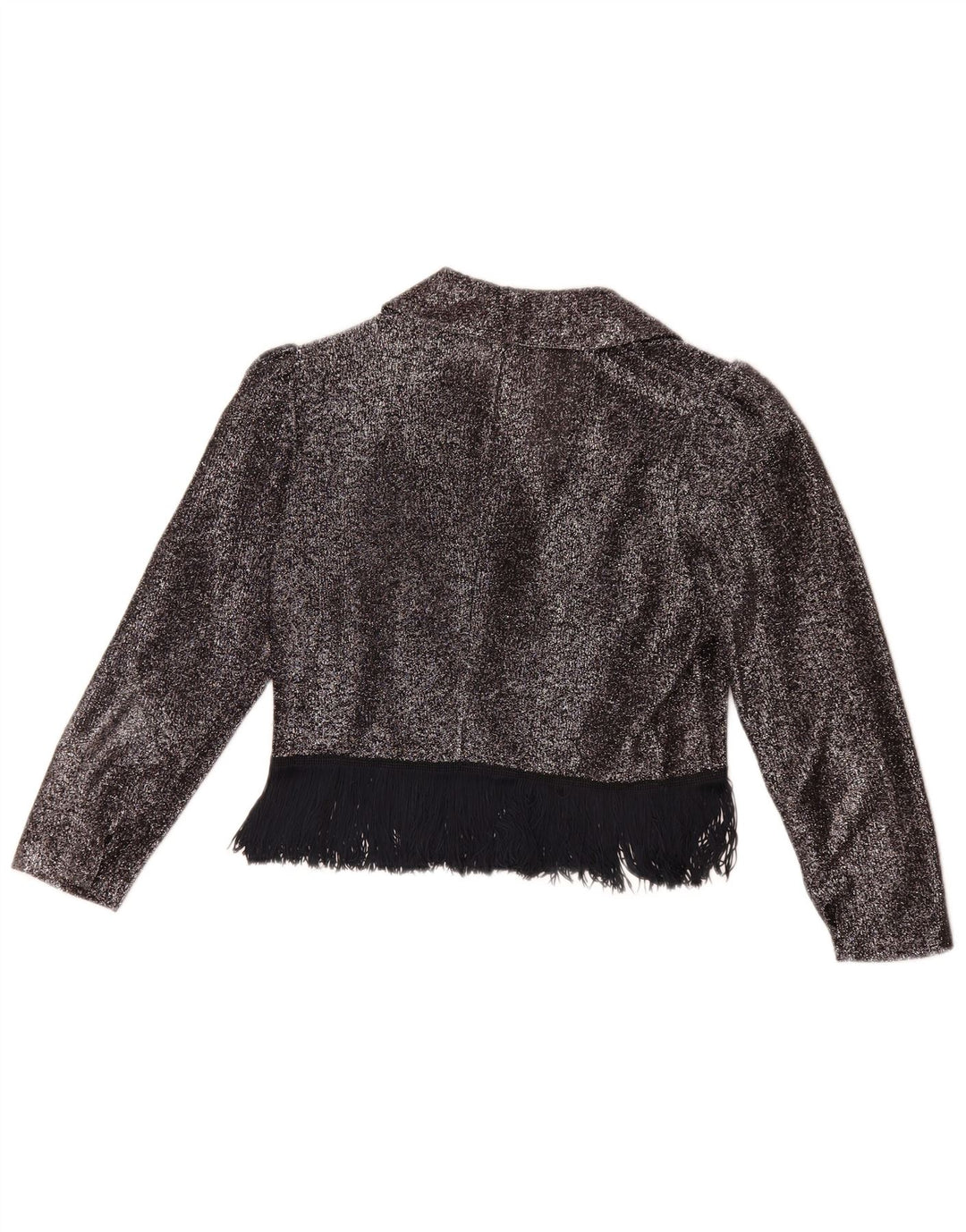 Bluză vintage pentru femei, cămașă crop UK 14 Medium Silver