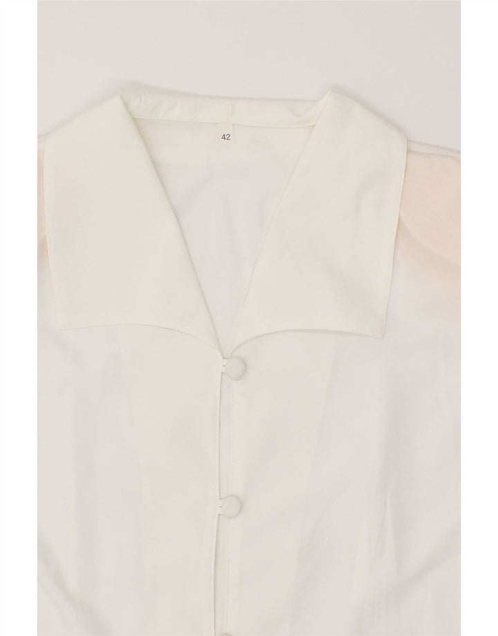 VINTAGE Womens See Through Shirt Blouse IT 42 Medium White Polyester Vintage Vintage and Second-Hand Vintage from Messina Hembry 