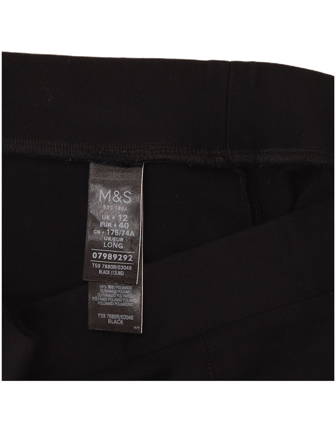 Leggings pentru femei Marks & Spencer UK 12 Medium Black Viscose