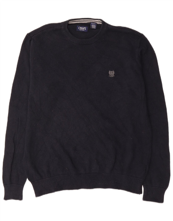 Pulover Chaps pentru bărbați cu gât roșu XL, bumbac negru