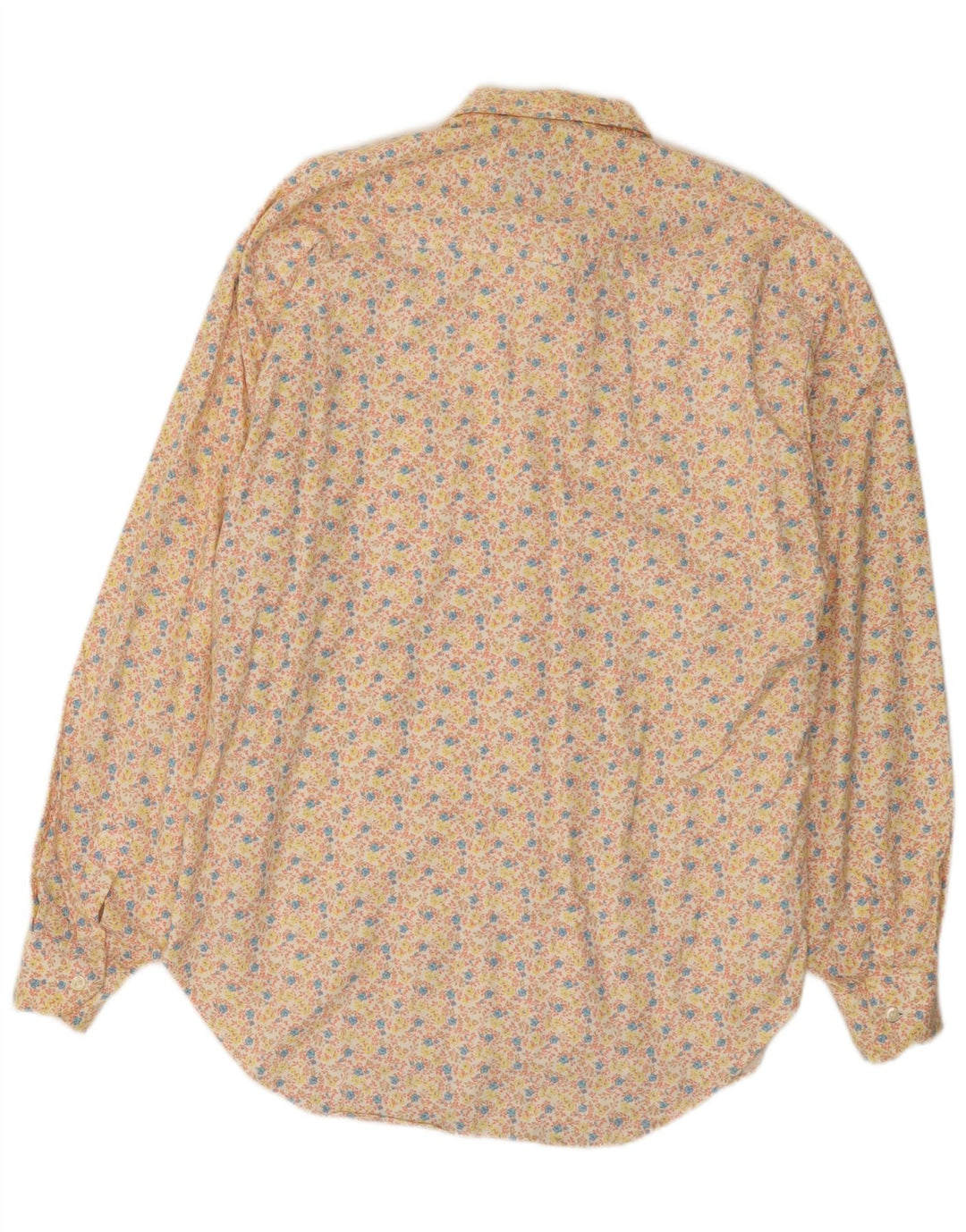 Cămașă Vintage Bărbați Medium Bej Floral Bumbac