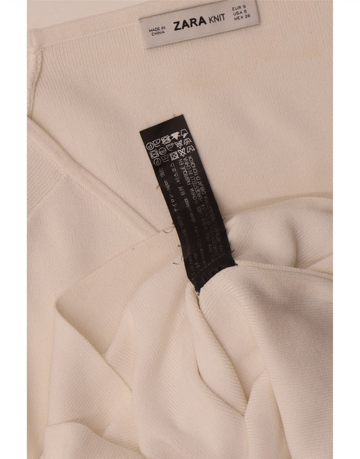 Bluză înfășurată cu mânecă lungă pentru femei Zara UK 8 Small White Viscose