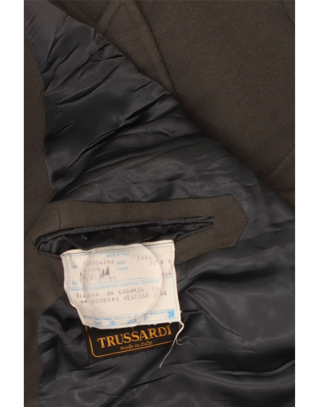 Palton dublu pentru bărbați Trussardi IT 52 XL Kaki Lână