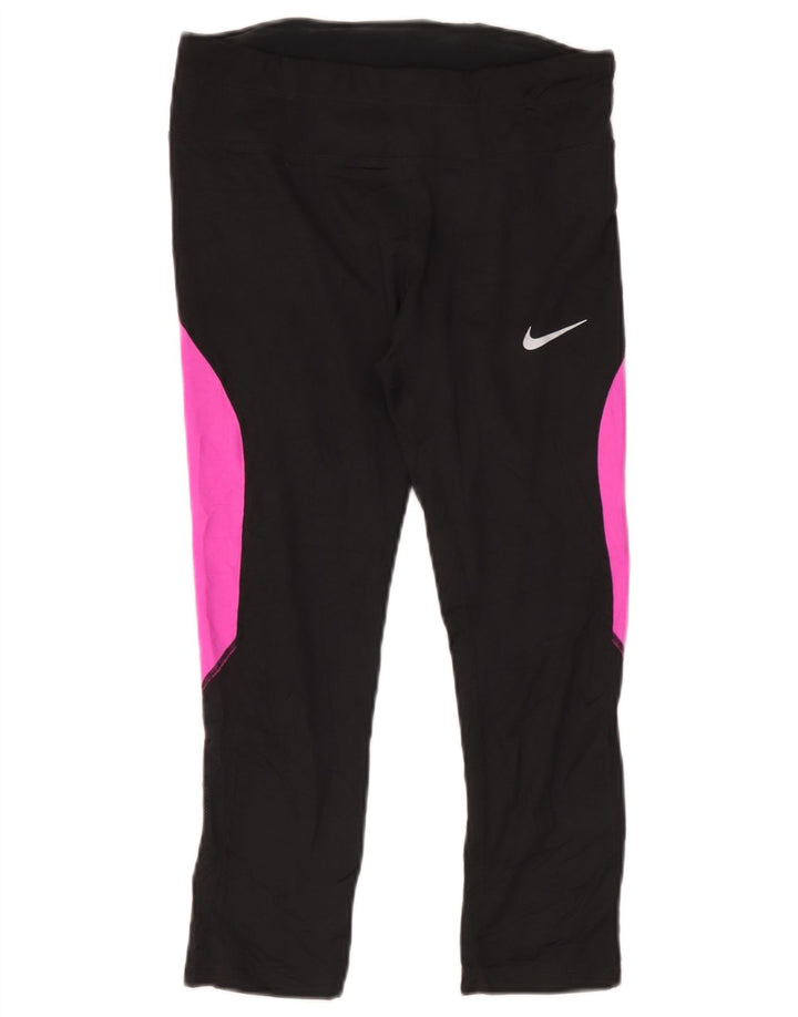 Leggings Nike Dri Fit pentru femei UK 12 Medium Black Colorblock Poliester