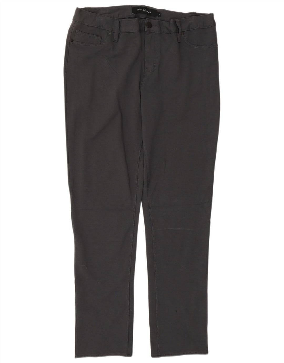 CALVIN KLEIN Pantaloni slim casual pentru femei US 14 XL W34 L32 gri viscoză