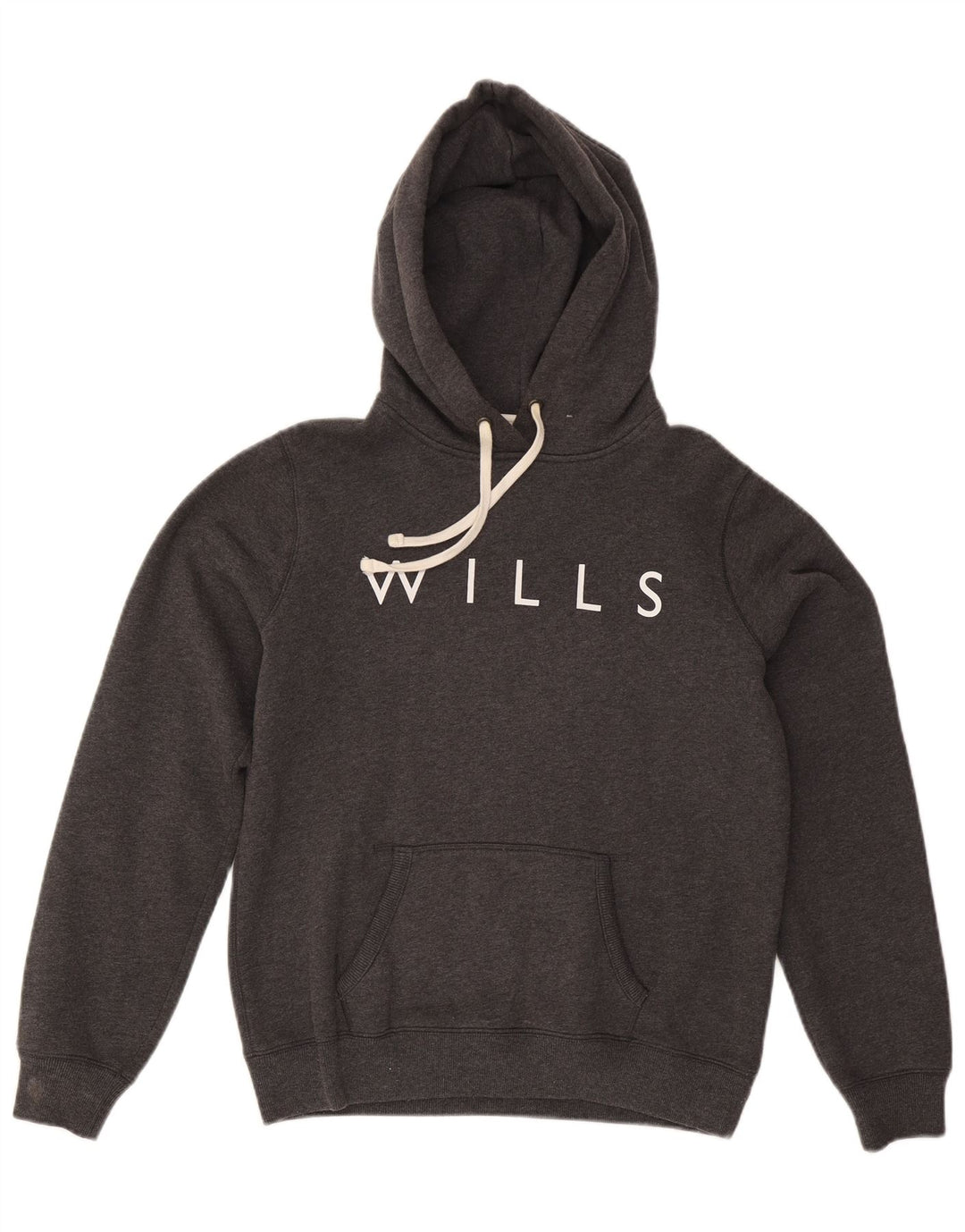 JACK WILLS Pulover cu glugă cu grafică pentru femei UK 14 mare bumbac gri