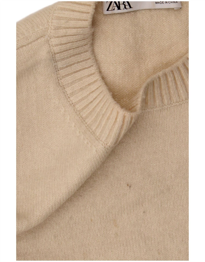 Zara femei Crop Vest Tank Top UK 10 Mic Bej