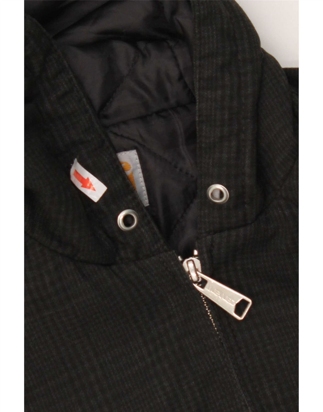 Jachetă bomber cu glugă Carhartt pentru femei UK 6 XS poliester cu check negru
