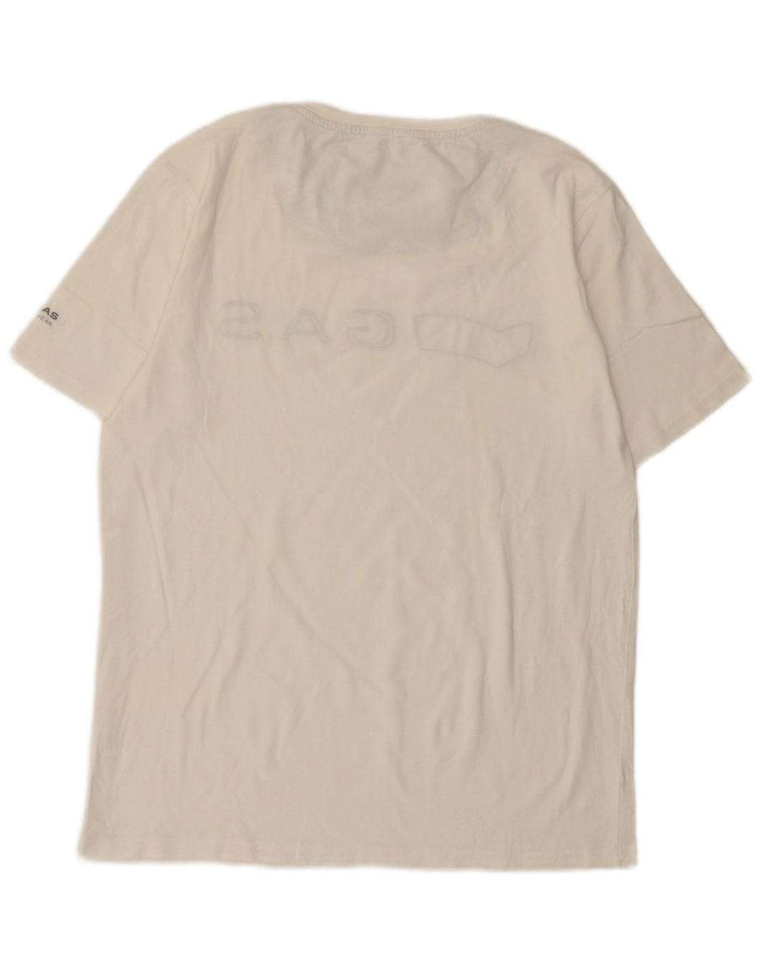 Tricou grafic pentru bărbați Gas Top mare, alb, bumbac