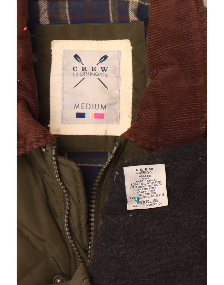 Crew Clothing Jachetă matlasată pentru bărbați UK 38 Poliester verde mediu