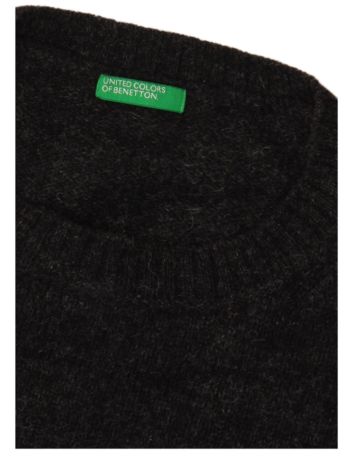 Pulover Benetton pentru bărbați, cu gât roșu, XL, pete gri