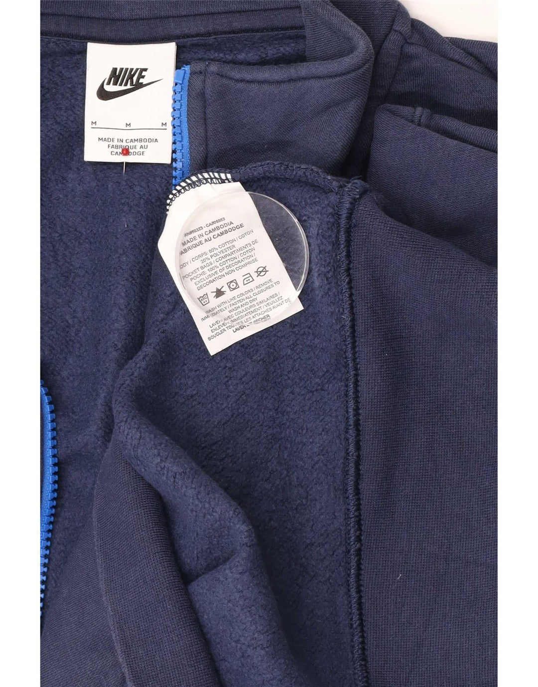 Hanorac pentru bărbați Nike, cu fermoar, cu gât, din bumbac mediu, albastru bleumarin