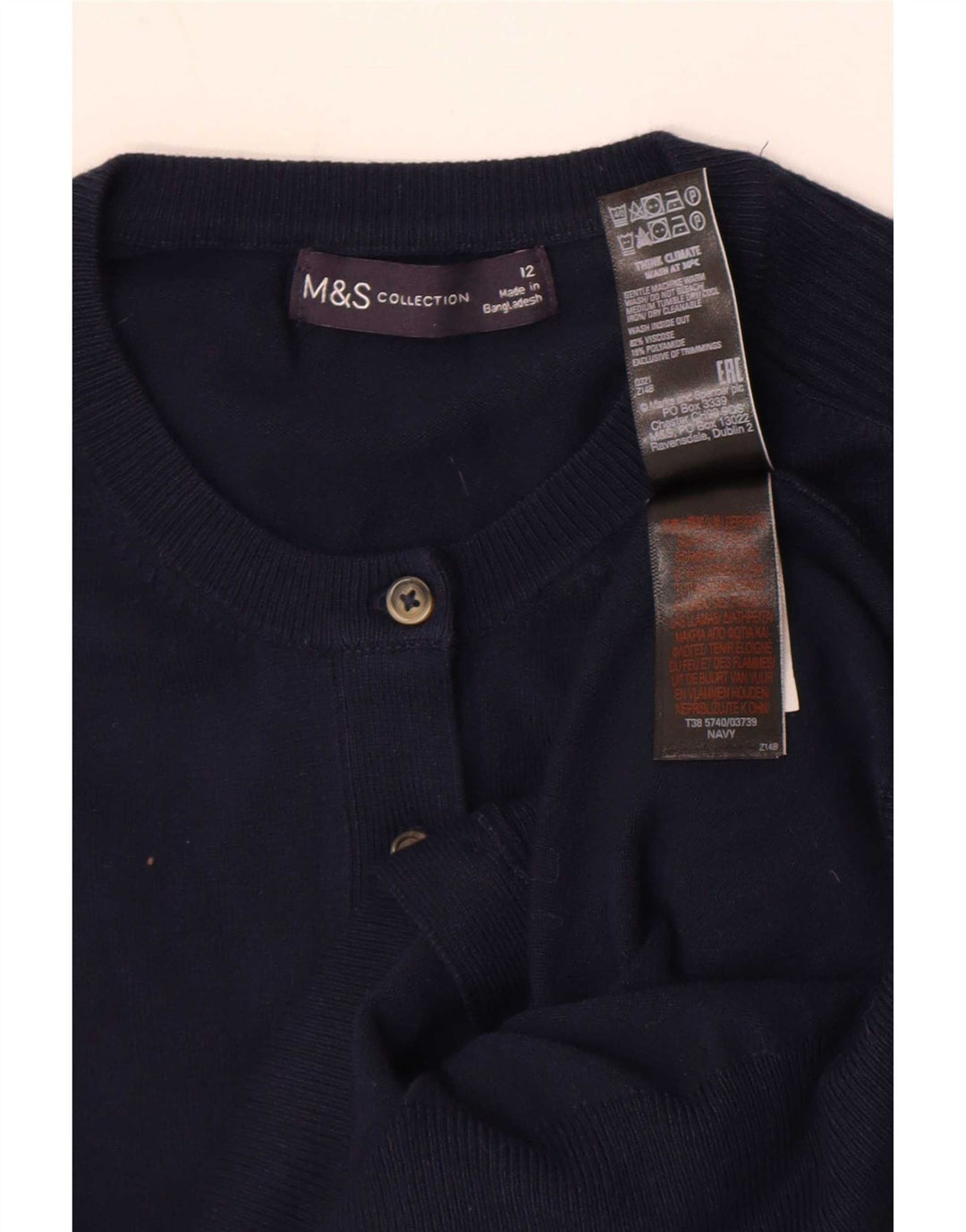 Pulover cardigan pentru femei Marks & Spencer UK 12 Medium Bleumarin Viscoză
