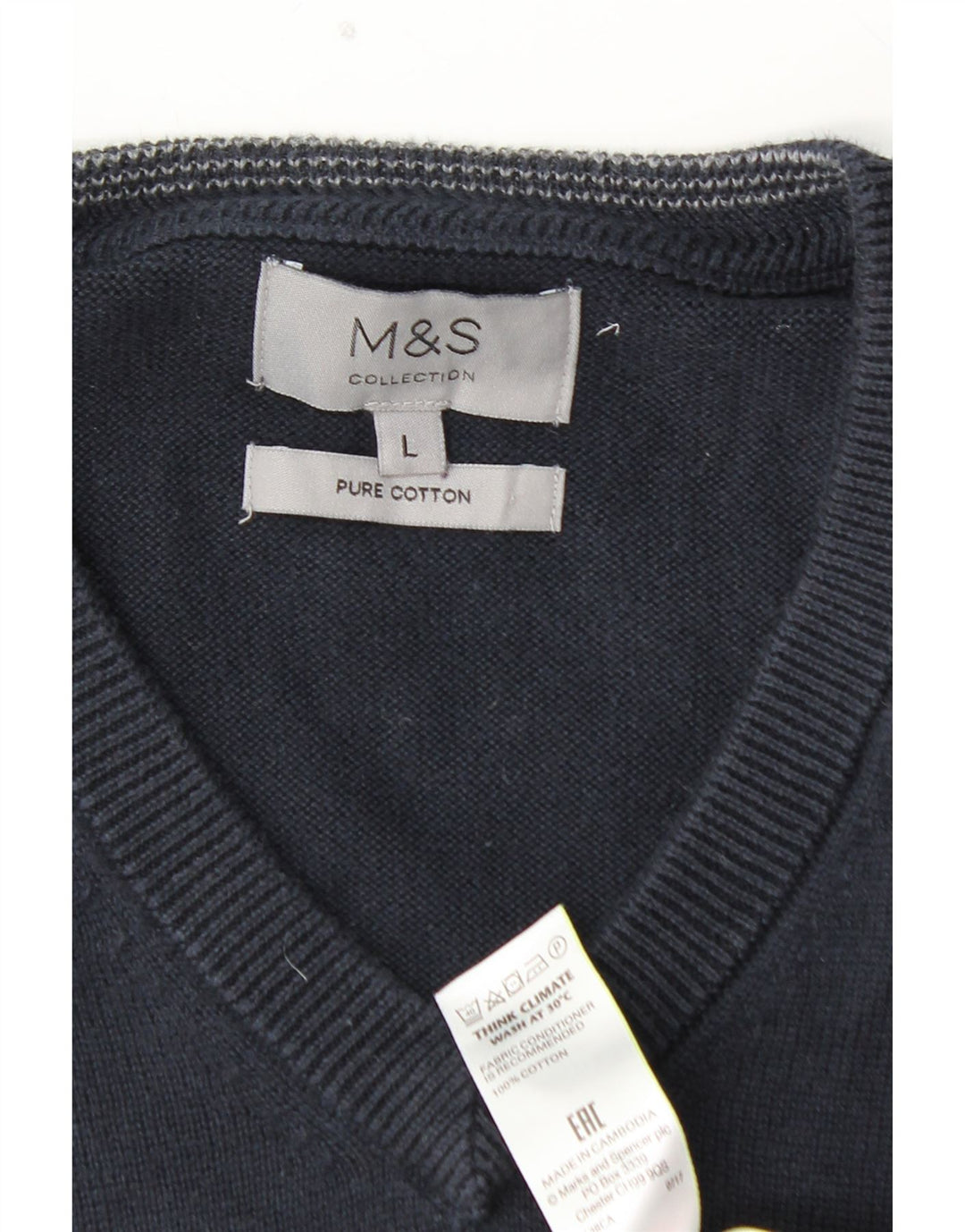 MARKS & SPENCER Vestă pentru bărbați Tank Top Mare Bumbac bleumarin