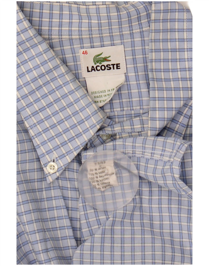 Cămașă pentru bărbați Lacoste Mărimea 46 2XL Bumbac vichy albastru