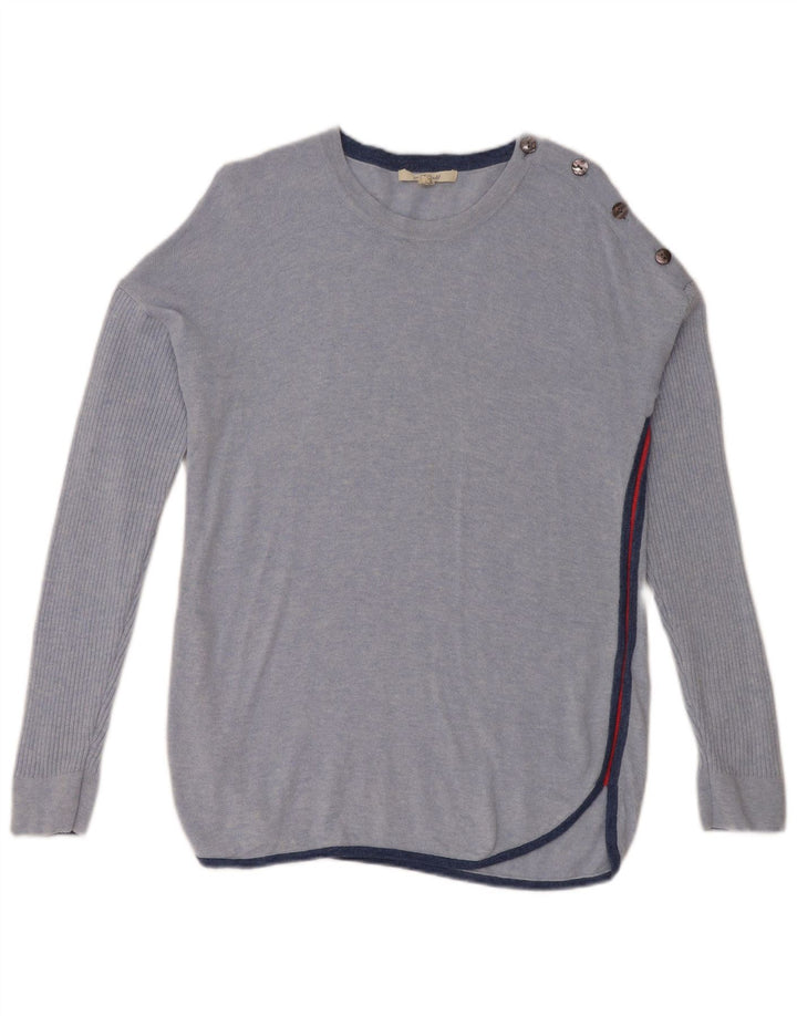 WHITE STUFF Womens Crew Neck Jumper Sweater UK 10 Small Blue Viscose