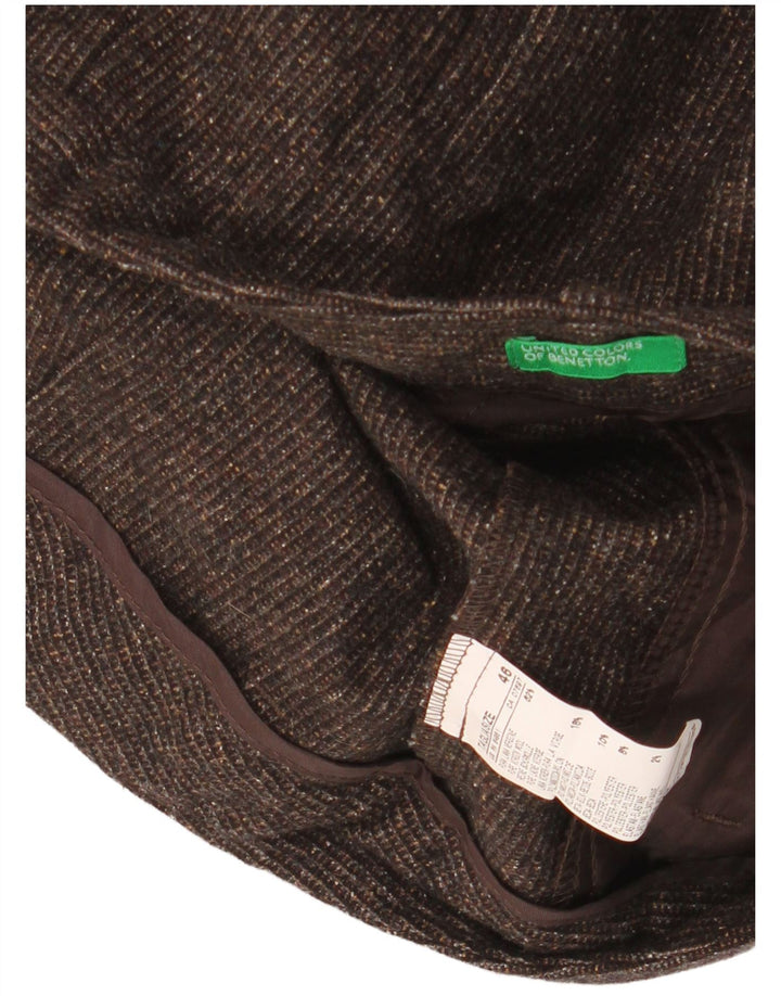 Pantaloni scurți chino BENETTON pentru damă IT 46 Large W34 Lână virgină maro pete