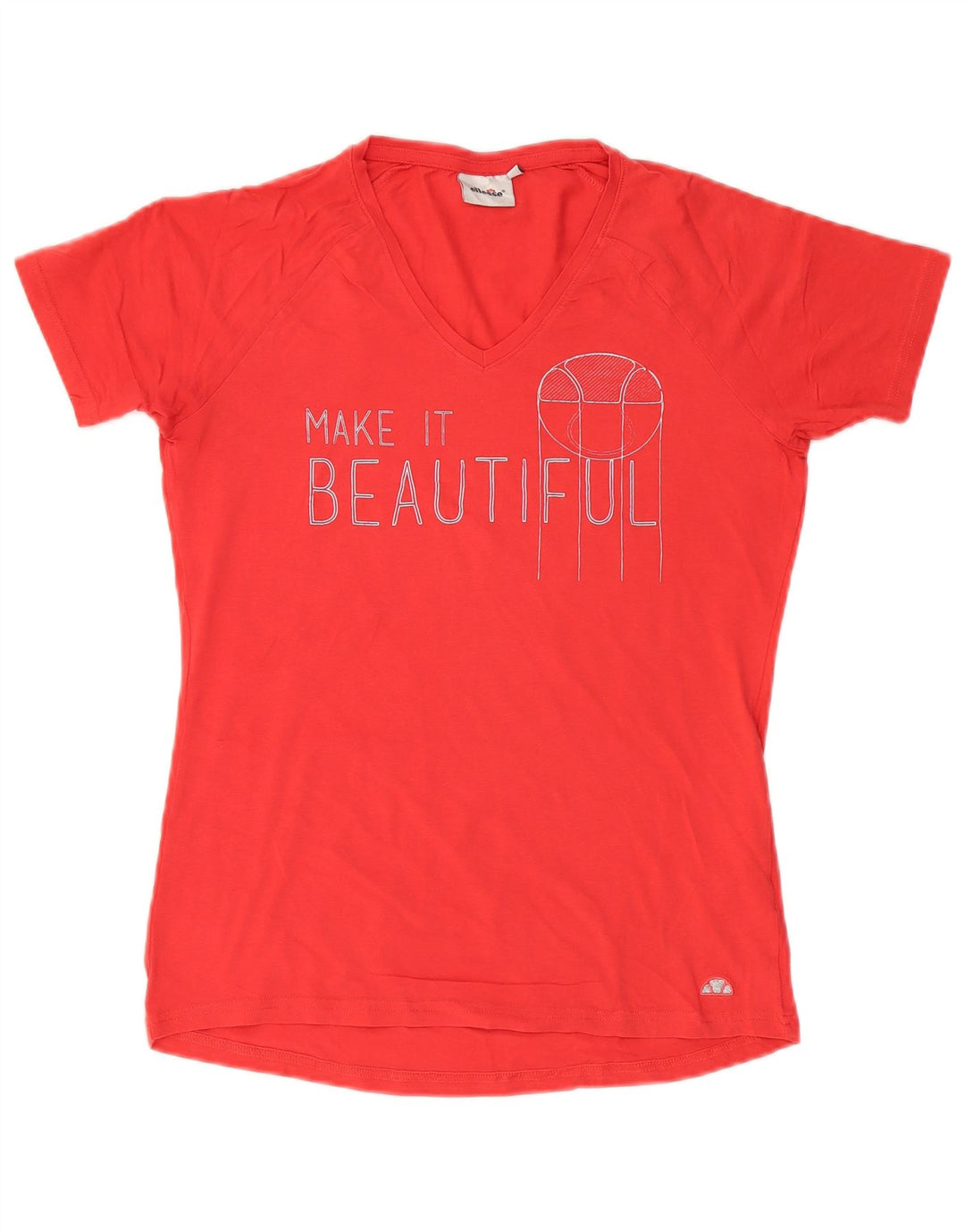 Tricou cu grafic pentru femei Ellesse Top UK 14, mare, roșu, bumbac