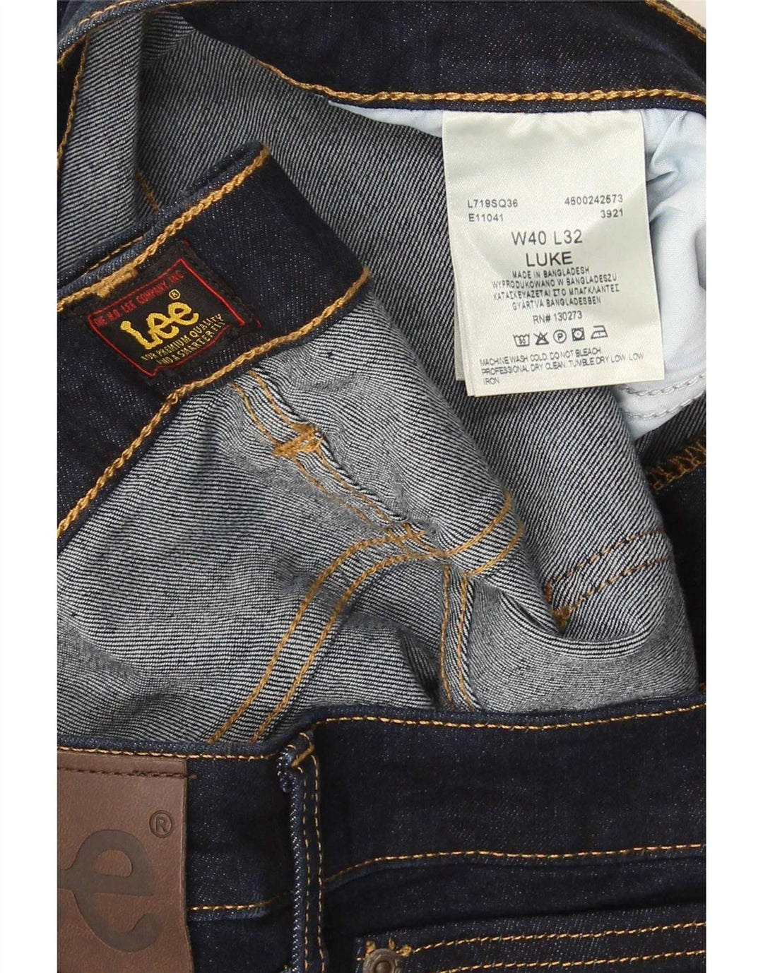 Blugi Lee Luke Slim pentru bărbați L40 L32 Bumbac bleumarin