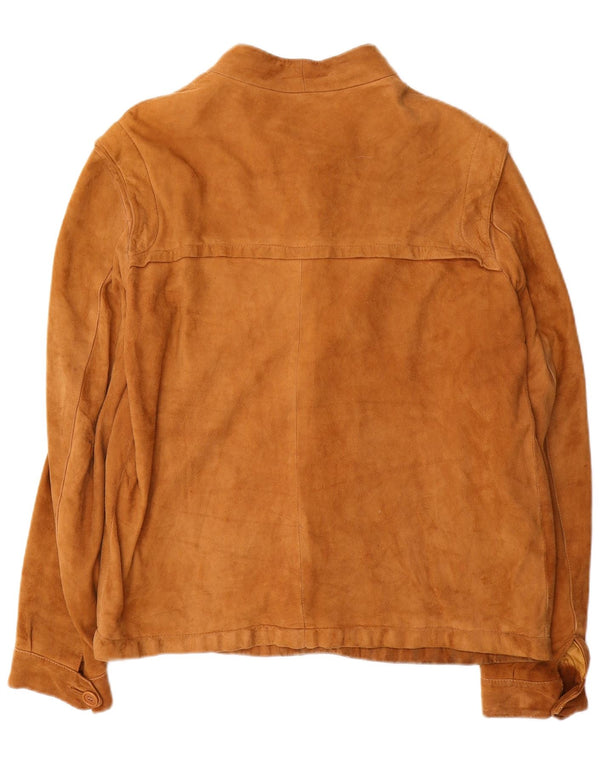 Jachetă de piele intoarsă pentru bărbați VINTAGE IT 50 mare maro din piele