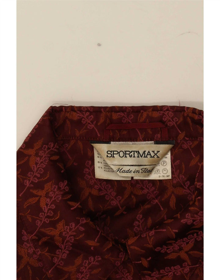 Jachetă cu mânecă scurtă Sportmax pentru femei UK 12 Maro mediu Floral