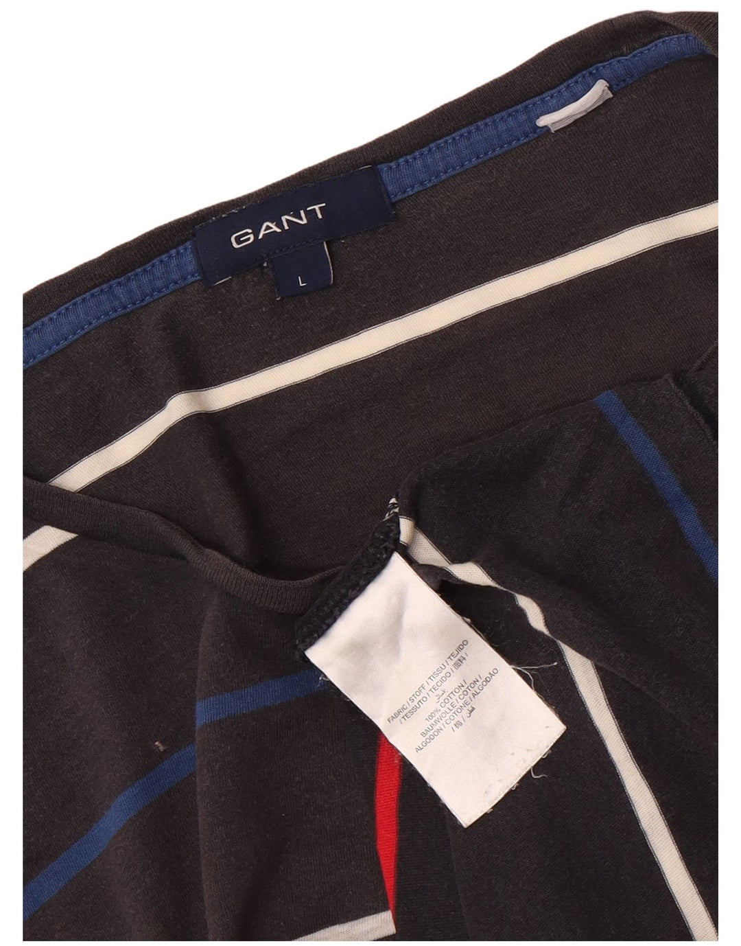 GANT Tricou pentru bărbați Top mare, gri, cu dungi din bumbac
