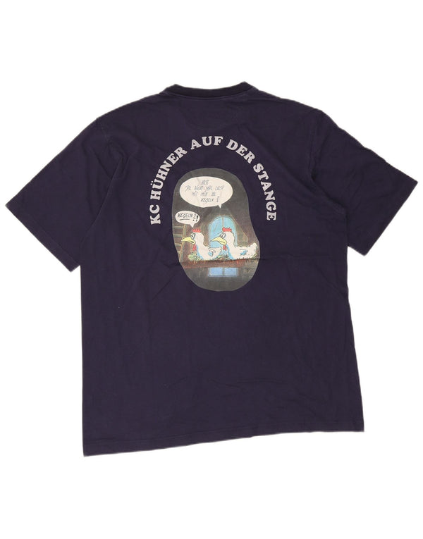 Tricou grafic Adidas pentru bărbați Top UK 40/42 Medium Bleumarin Bumbac