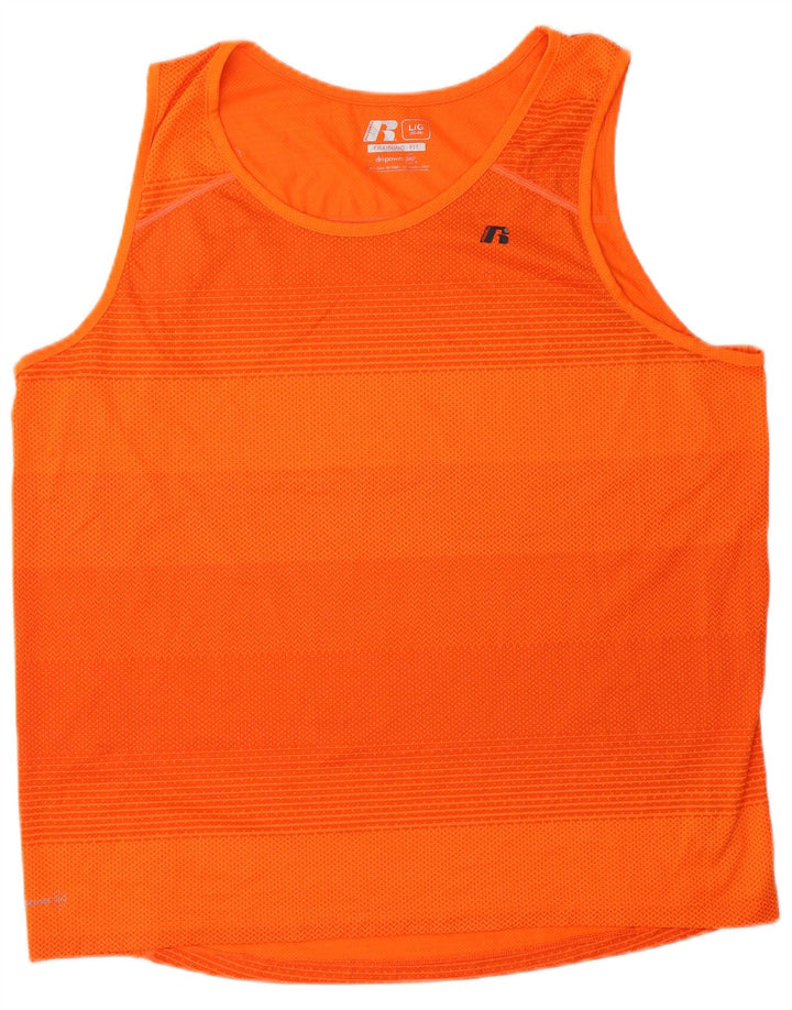 Vest Vest Top pentru bărbați Russell Athletic UK 42/44 Poliester mare cu dungi portocalii