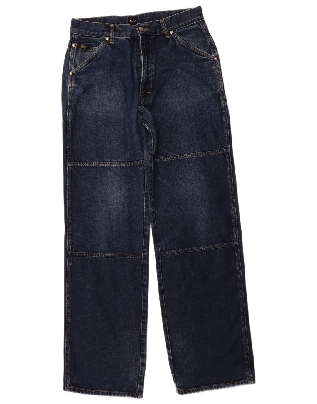 Blugi drepti pentru bărbați HUGO BOSS L31 L34 Bumbac bleumarin