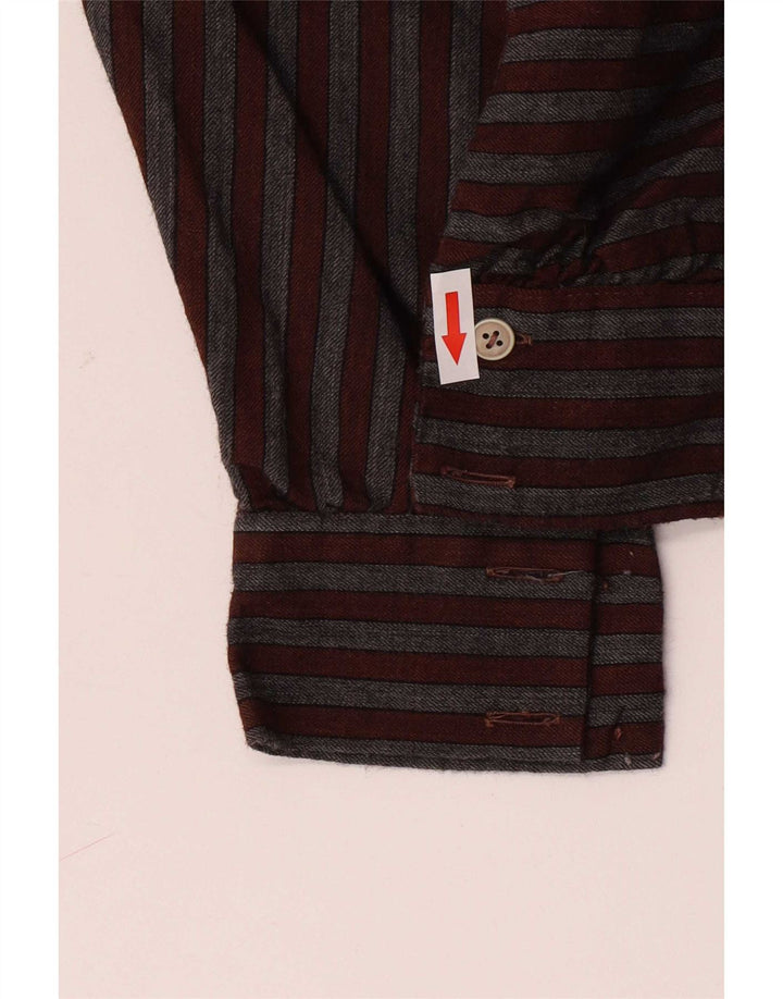 Vintage Womens Bluse Top IT 40 Small Brown Striped