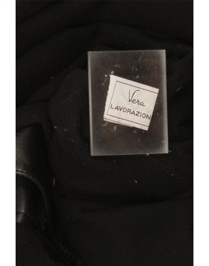 Palton din piele vintage pentru femei IT 42 Piele neagră medie