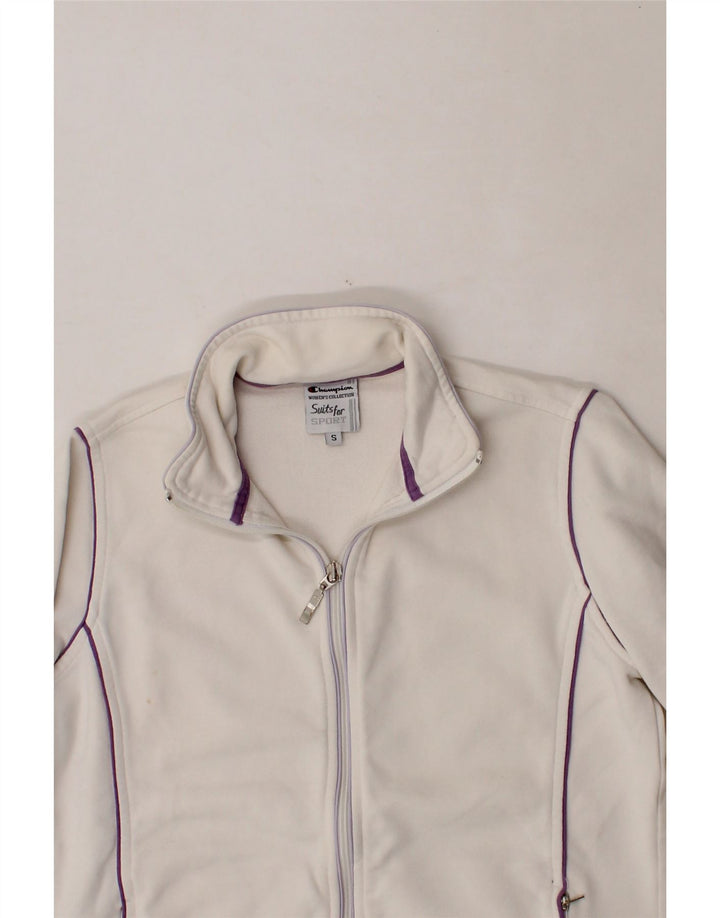 CHAMPION Womens Tracksuit Top Jacket UK 10 Small White Vintage Champion and Second-Hand Champion from Messina Hembry 