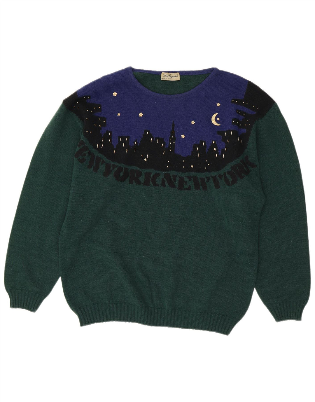 LES COPAINS Pulover pentru femei cu decolteu rotund Marea Britanie 18 XL Verde Colorblock