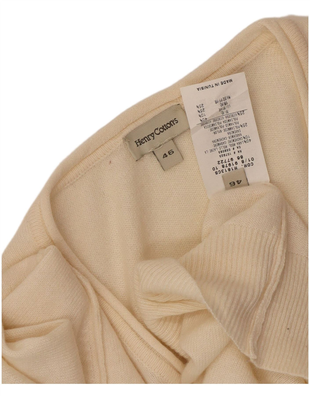 Pulover cu decolteu în V Henry Cottons pentru femei IT 46 Large alb cadru