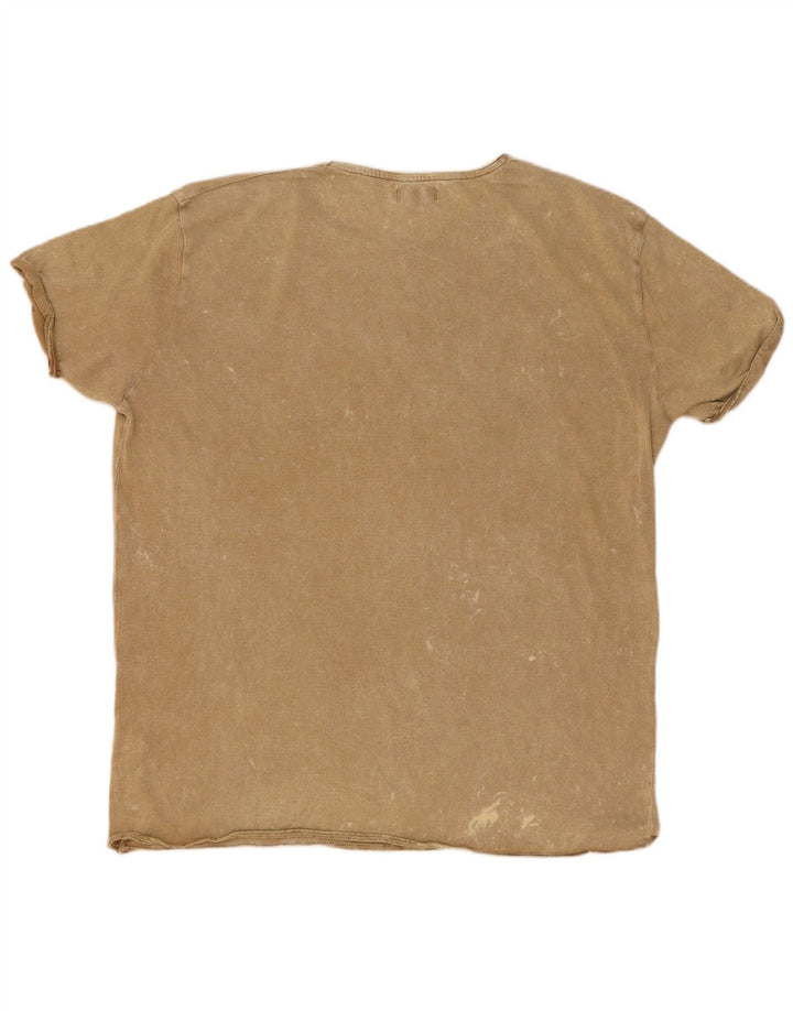 Tricou pentru bărbați Zara Top XL Bej Poliester cu pete