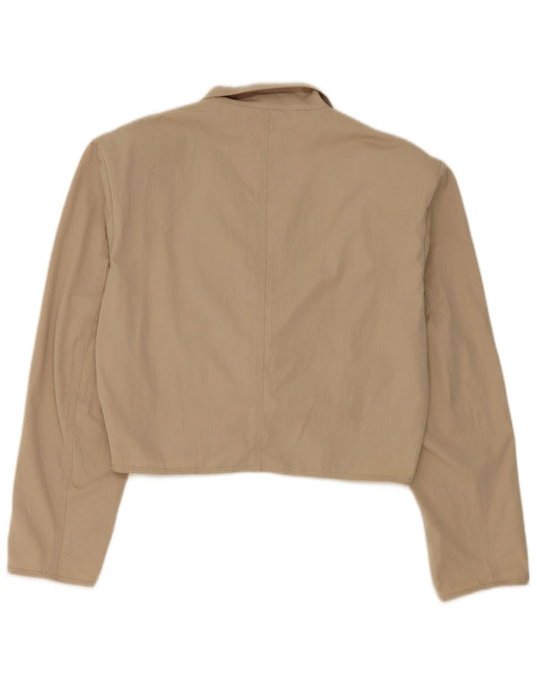 Jachetă pentru femei Stefanel Crop 2 Button Blazer UK 16 Mare Bej Poliester