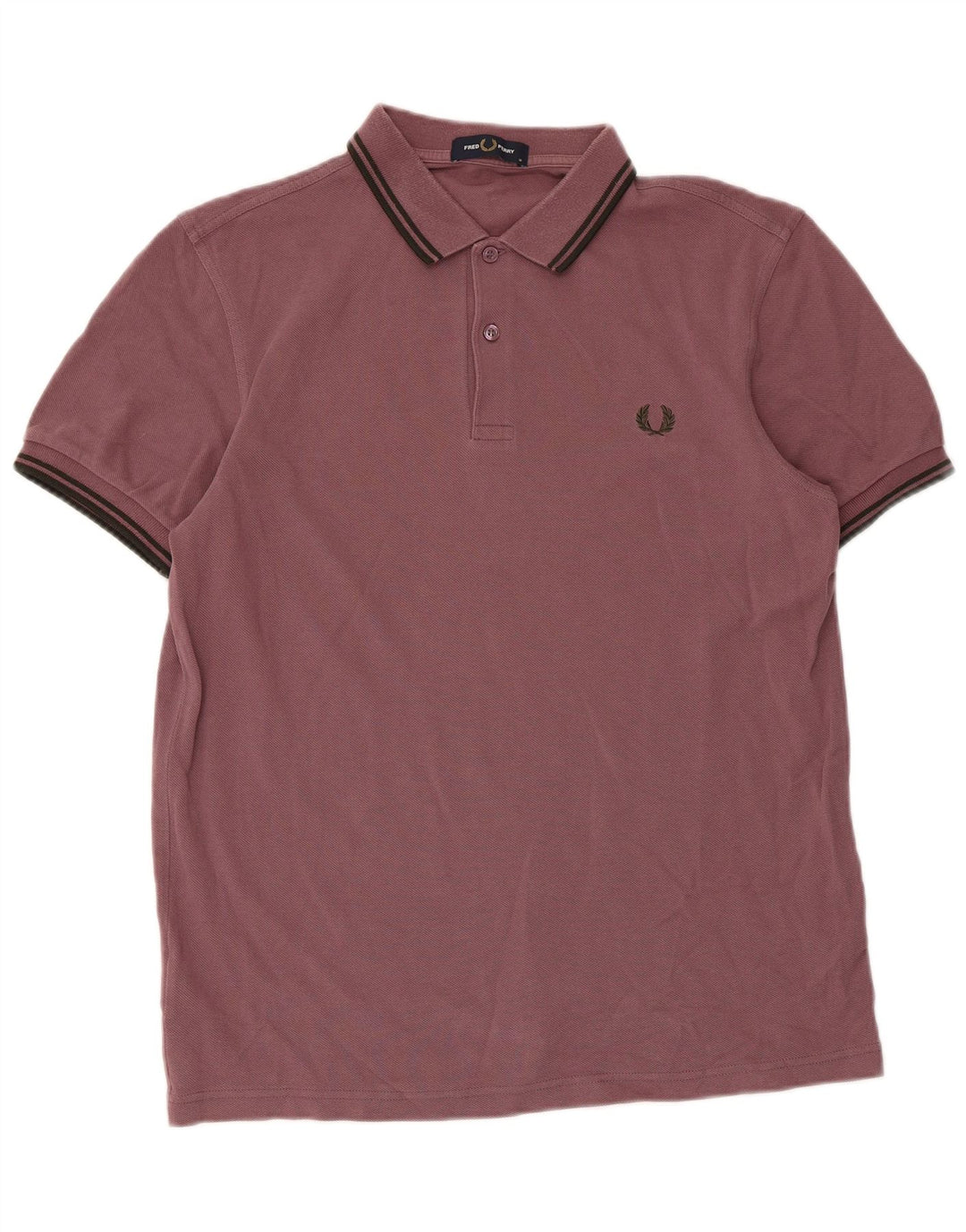 Cămașă polo Fred Perry pentru bărbați, bumbac cu dungi maro mediu